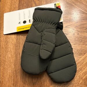 Lole - New small / medium Women’s Down Puffer Winter Mittens dark green